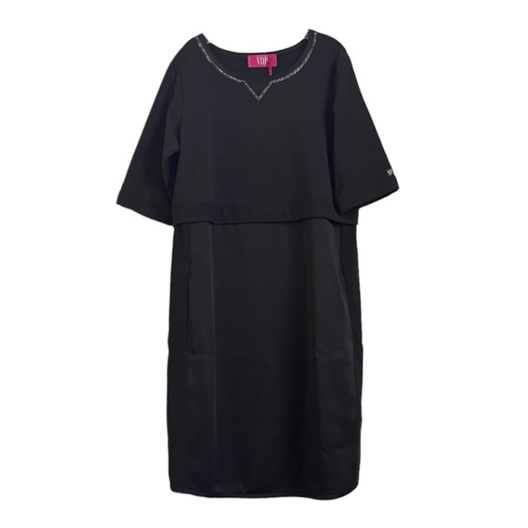 NEW VDP Collection Women’s LBD Short Dress size 6 Black - Picture 2 of 9